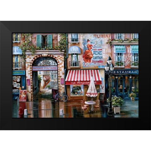 Passage Fontaine Black Modern Wood Framed Art Print by St. John, Mark
