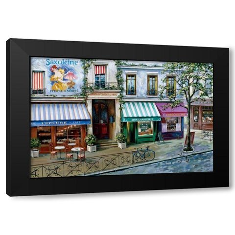 Rue des Maisons Black Modern Wood Framed Art Print by St. John, Mark