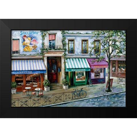 Rue des Maisons Black Modern Wood Framed Art Print by St. John, Mark
