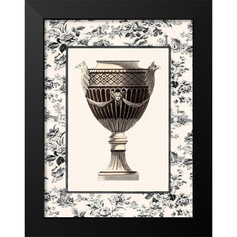 Roman Urn with Toile I Black Modern Wood Framed Art Print by Chilton, Sarah Elizabeth
