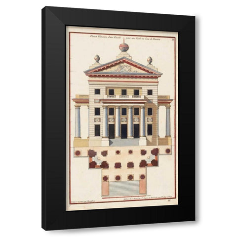 Palladio Facade II Black Modern Wood Framed Art Print with Double Matting by Palladio, Andrea