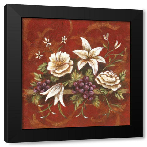 Jaipur Blossoms I Black Modern Wood Framed Art Print by DeMarco, Fiona