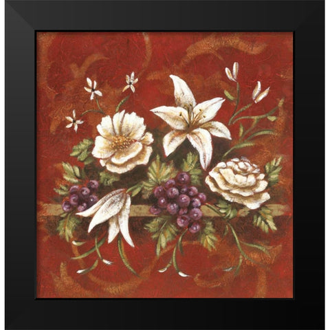 Jaipur Blossoms I Black Modern Wood Framed Art Print by DeMarco, Fiona