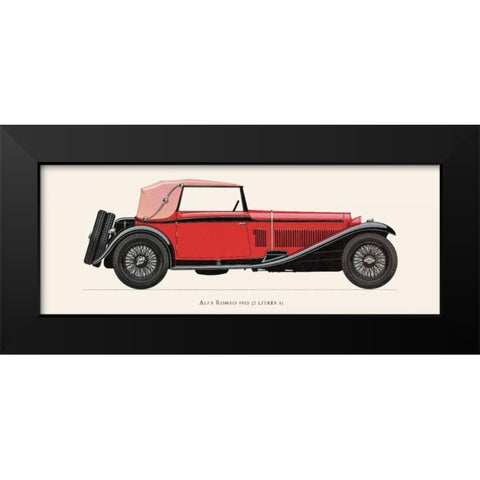 Alfa Romeo 1930 Black Modern Wood Framed Art Print by Fantini, Antonio