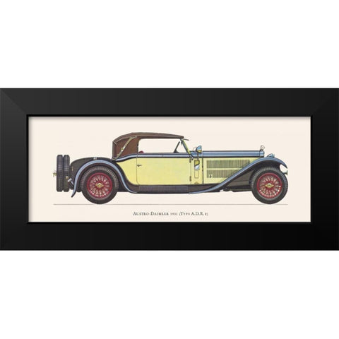 Austro-Daimler 1931 Black Modern Wood Framed Art Print by Fantini, Antonio