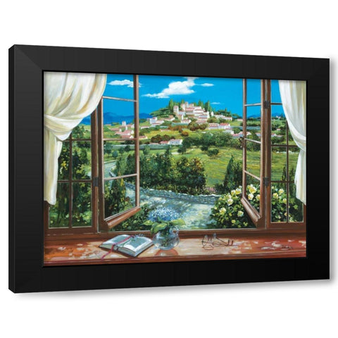 Montecatini View Black Modern Wood Framed Art Print with Double Matting by Lorenzo, Dante