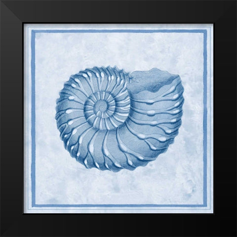 Blue Nautilus C Black Modern Wood Framed Art Print by Chilton, Sarah E