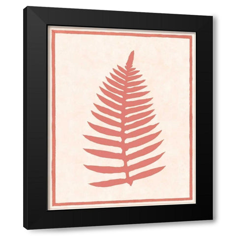 Silhouette in Coral I Black Modern Wood Framed Art Print by Davies, Susan