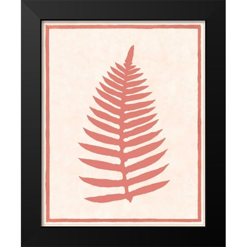 Silhouette in Coral I Black Modern Wood Framed Art Print by Davies, Susan