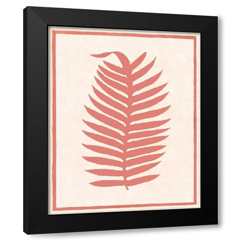 Silhouette in Coral II Black Modern Wood Framed Art Print with Double Matting by Davies, Susan
