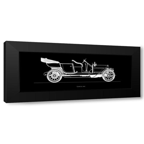 Lancia 1909 Black Modern Wood Framed Art Print with Double Matting by Fantini, Antonio