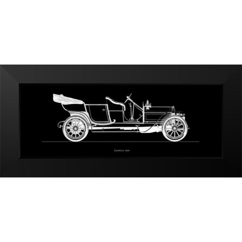 Lancia 1909 Black Modern Wood Framed Art Print by Fantini, Antonio