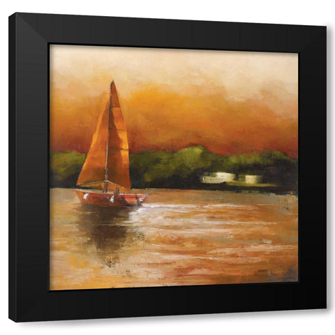 Majorcan Sail I Black Modern Wood Framed Art Print by Rogers, Adam