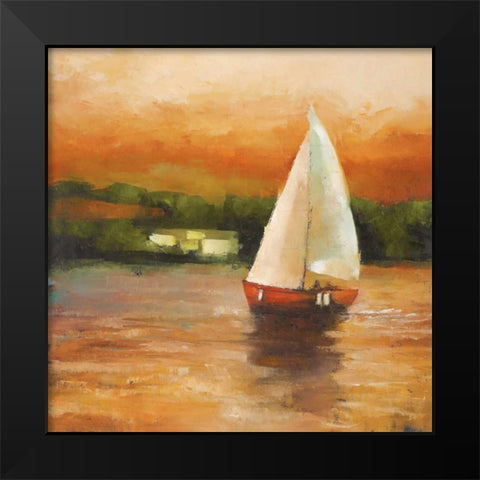 Majorcan Sail II Black Modern Wood Framed Art Print by Rogers, Adam