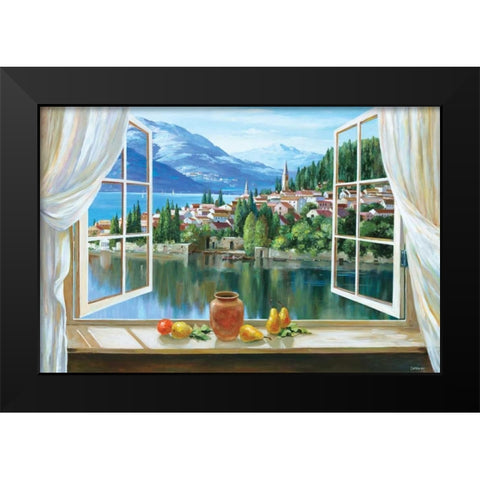 Lago di Fiori Black Modern Wood Framed Art Print by Lorenzo, Dante