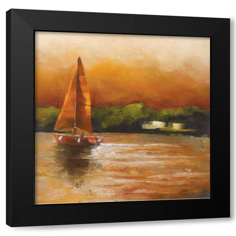 Majorcan Sail Petites A Black Modern Wood Framed Art Print by Rogers, Adam