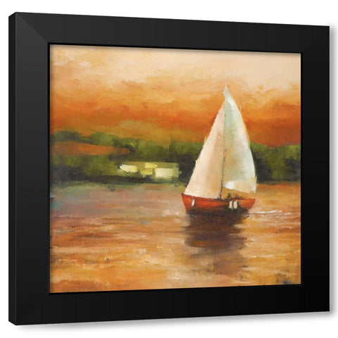Majorcan Sail Petites B Black Modern Wood Framed Art Print by Rogers, Adam
