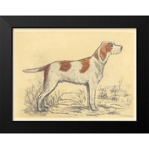 Hunting Dogs-Griffon Black Modern Wood Framed Art Print by Collot, Andres
