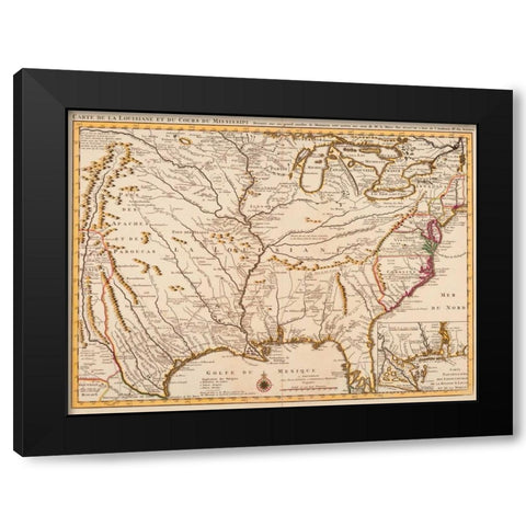 Rivers of America 1720 Black Modern Wood Framed Art Print with Double Matting by LIsle, Guillaume