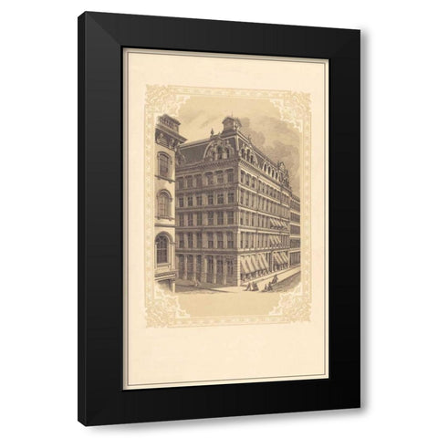 Broadway and Cedar Black Modern Wood Framed Art Print with Double Matting by Old New York
