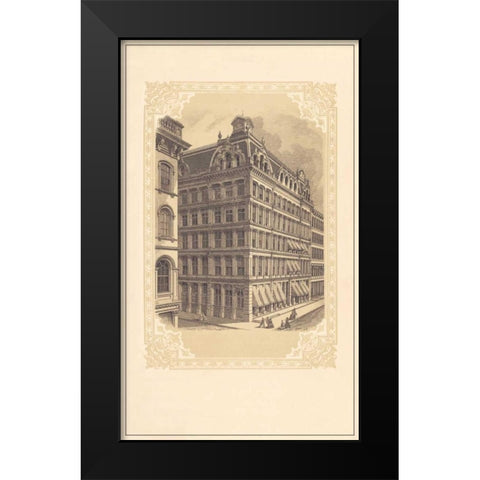 Broadway and Cedar Black Modern Wood Framed Art Print by Old New York