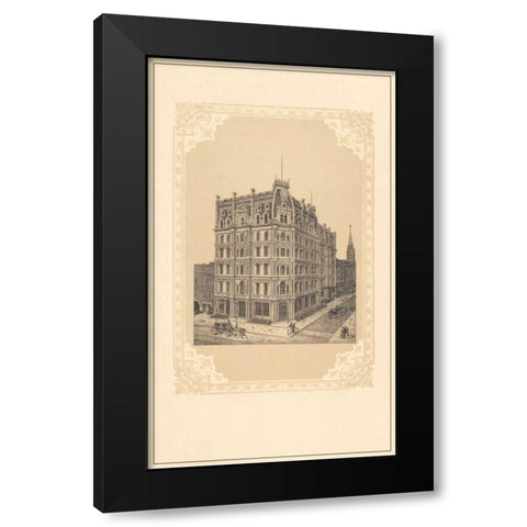 Bond and Broadway Black Modern Wood Framed Art Print with Double Matting by Old New York