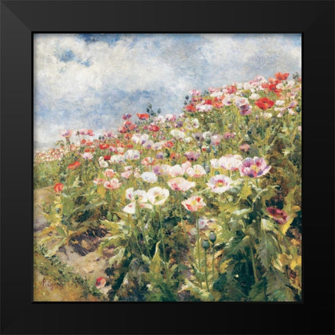 Seaside Poppies Black Modern Wood Framed Art Print by Egner| Marie