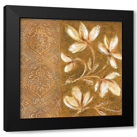 Bukara Paisley I Black Modern Wood Framed Art Print with Double Matting by King, Michael
