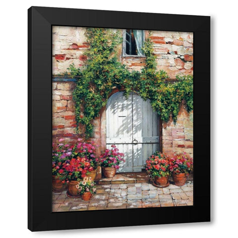 Wooden Doorway, Siena Black Modern Wood Framed Art Print with Double Matting by Duvall, Roger