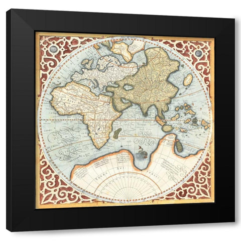 Terra Major Petites B Black Modern Wood Framed Art Print with Double Matting by Mercator, Gerardus