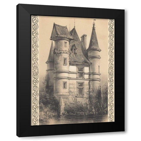 Bordeaux Chateau I Black Modern Wood Framed Art Print with Double Matting by Fermin Cassas, Louis
