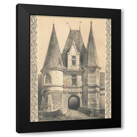 Bordeaux Chateau II Black Modern Wood Framed Art Print with Double Matting by Fermin Cassas, Louis