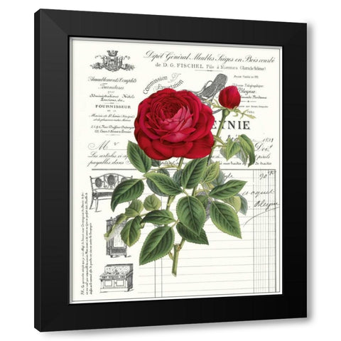 Heirloom Roses B Black Modern Wood Framed Art Print with Double Matting by Chilton, Sarah E