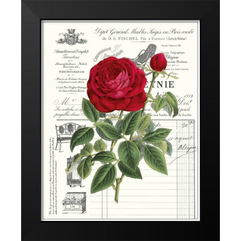 Heirloom Roses B Black Modern Wood Framed Art Print by Chilton, Sarah E