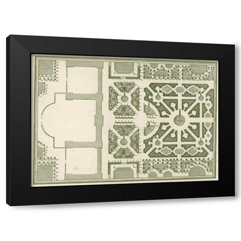 Courtly Garden Plan I Black Modern Wood Framed Art Print with Double Matting by Gravely, Sir Archibold