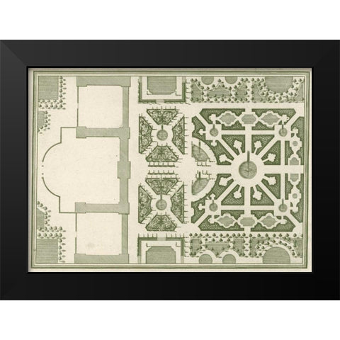Courtly Garden Plan I Black Modern Wood Framed Art Print by Gravely, Sir Archibold