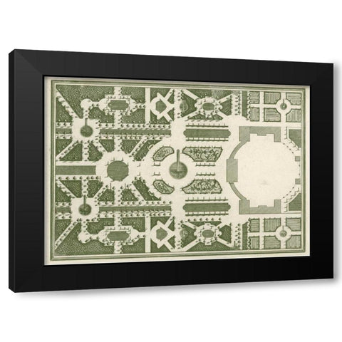Courtly Garden Plan II Black Modern Wood Framed Art Print with Double Matting by Gravely, Sir Archibold