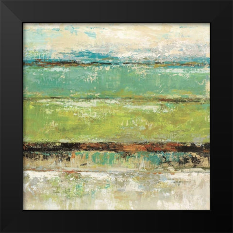Living Green I Black Modern Wood Framed Art Print by King, Michael