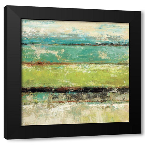 Living Green II Black Modern Wood Framed Art Print with Double Matting by King, Michael