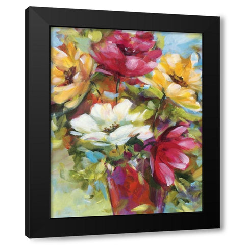 Celebration I Black Modern Wood Framed Art Print with Double Matting by King, Michael