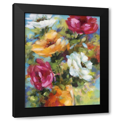 Celebration II Black Modern Wood Framed Art Print with Double Matting by King, Michael