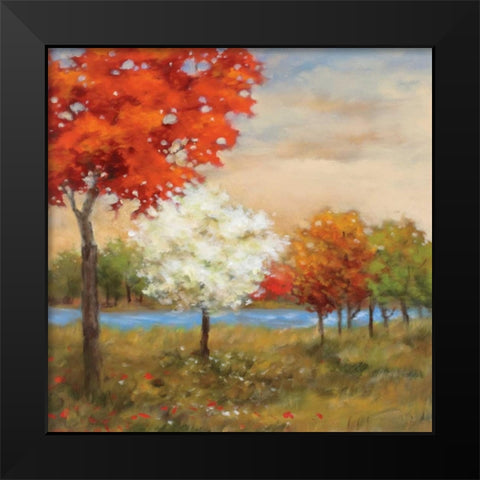 Four Seasons Black Modern Wood Framed Art Print by Rogers, Adam