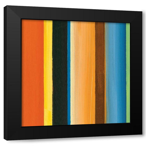 Hampton Stripe II Black Modern Wood Framed Art Print with Double Matting by Chandler, Fran