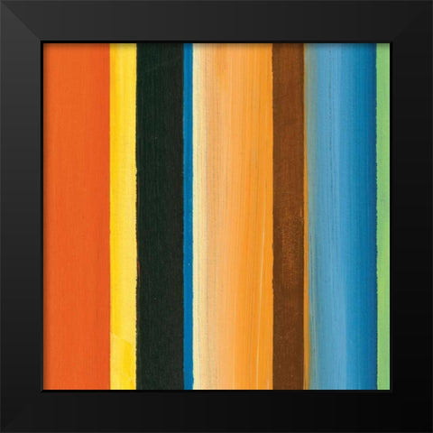 Hampton Stripe II Black Modern Wood Framed Art Print by Chandler, Fran