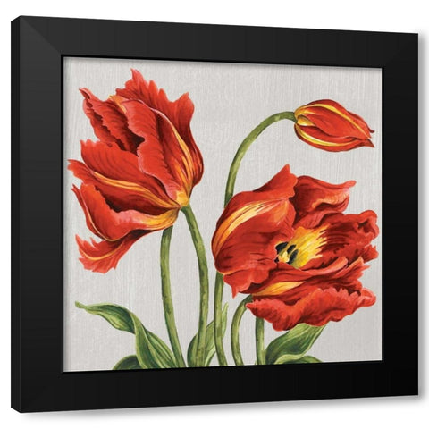 Tulips on Silk Black Modern Wood Framed Art Print by Shelby, Judy