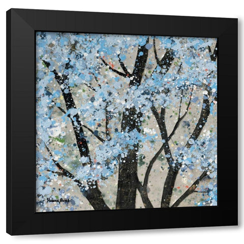 Winter Theme Black Modern Wood Framed Art Print by Alves, Helena