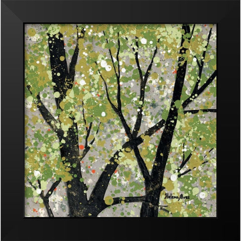 Summer Theme Black Modern Wood Framed Art Print by Alves, Helena