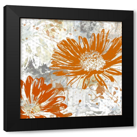Upsy Daisy I Black Modern Wood Framed Art Print with Double Matting by King, Michael