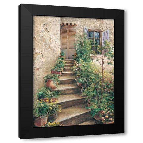 Stairway in Provence Black Modern Wood Framed Art Print with Double Matting by Duvall, Roger