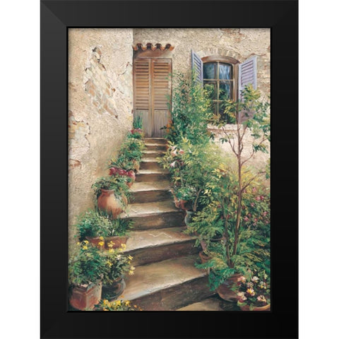 Stairway in Provence Black Modern Wood Framed Art Print by Duvall, Roger